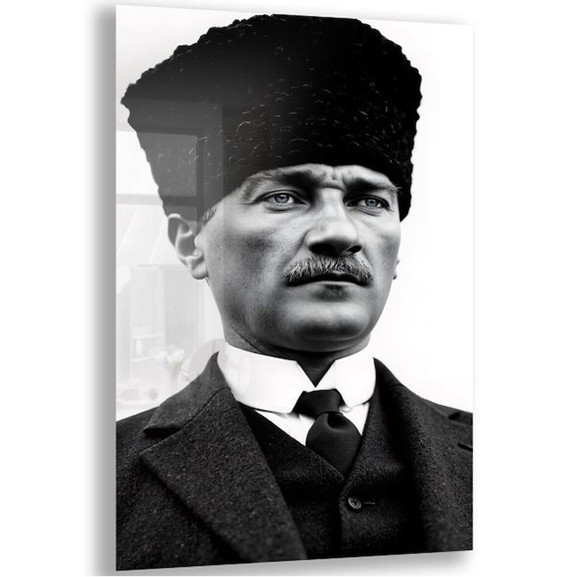 Atatürk Cam Tablo - Yatay Motif 01-045