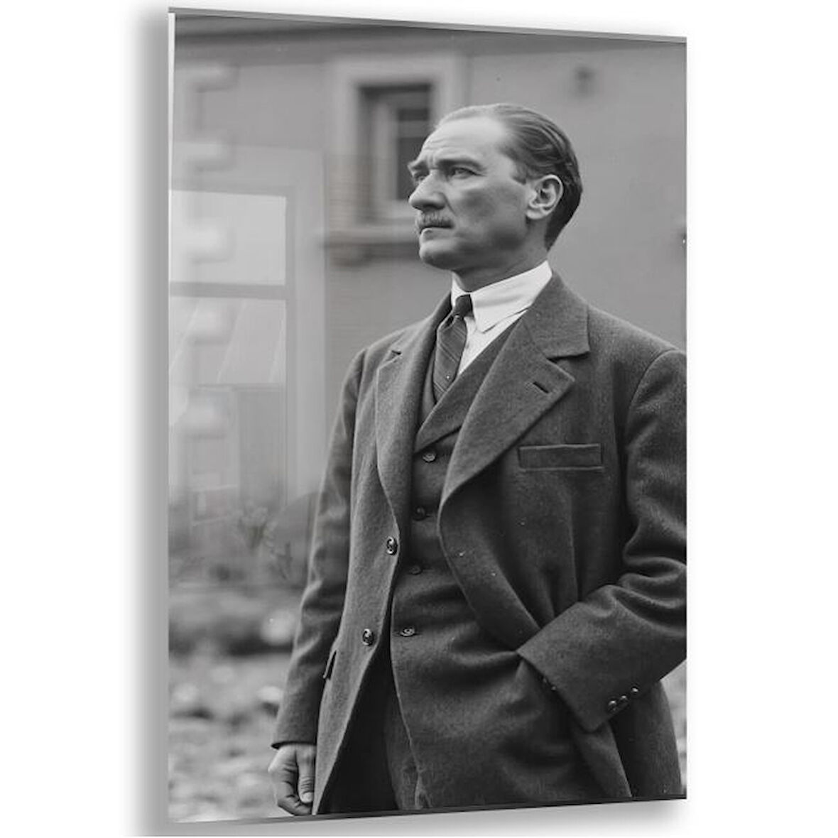 Atatürk Cam Tablo - Yatay Motif 01-050