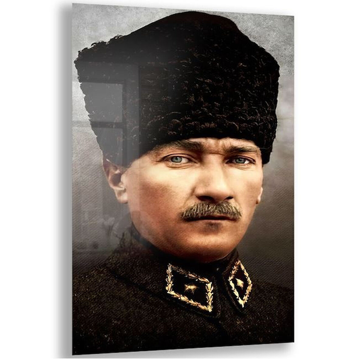 Atatürk Cam Tablo - Yatay Motif 01-053