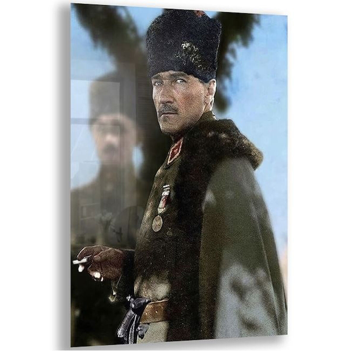 Atatürk Cam Tablo - Yatay Motif 01-054