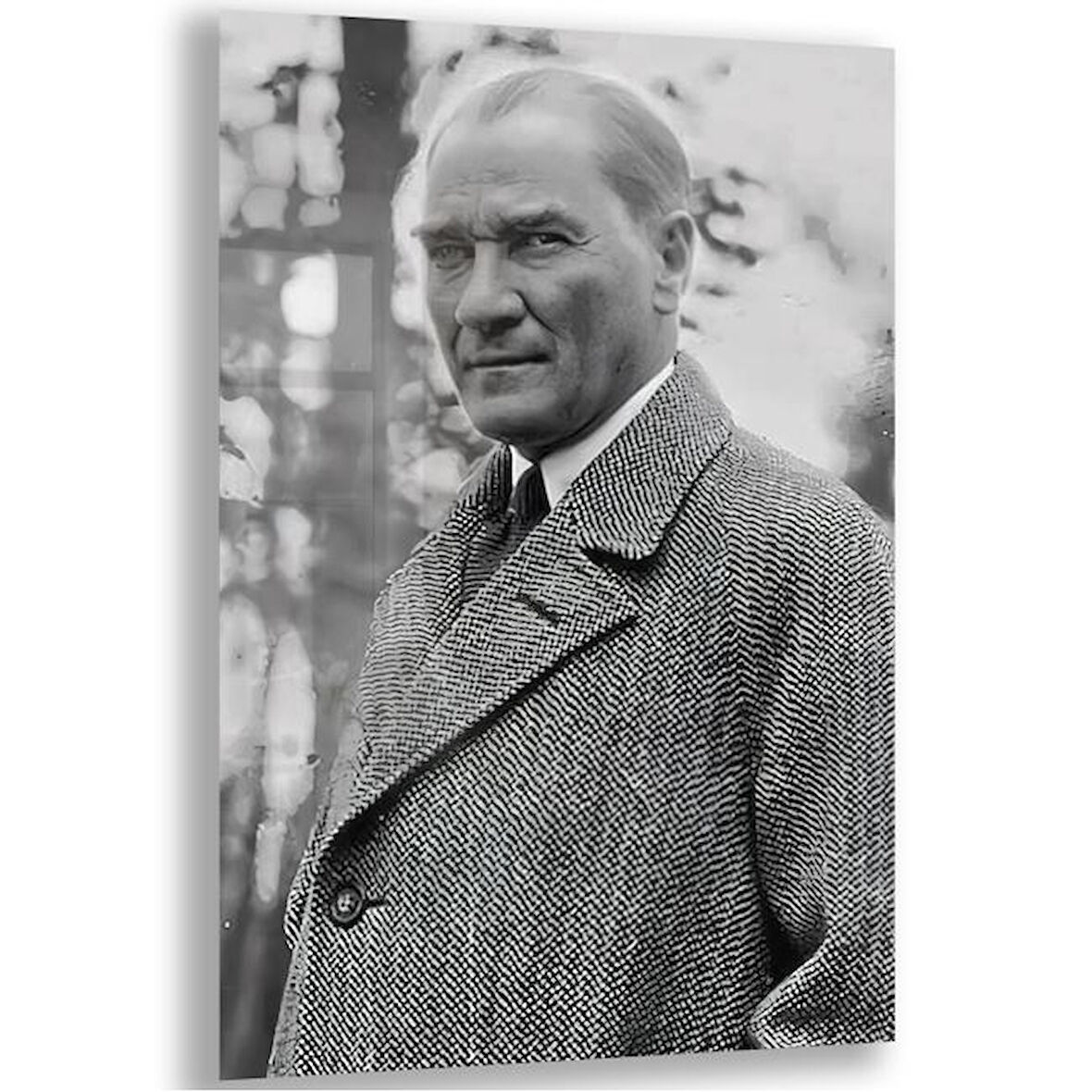 Atatürk Cam Tablo - Yatay Motif 01-055