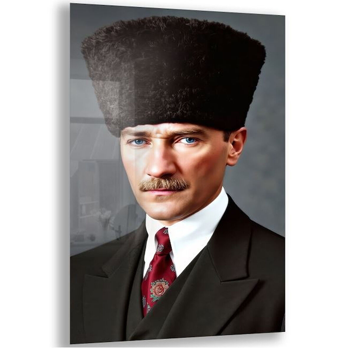 Atatürk Cam Tablo - Yatay Motif 01-059