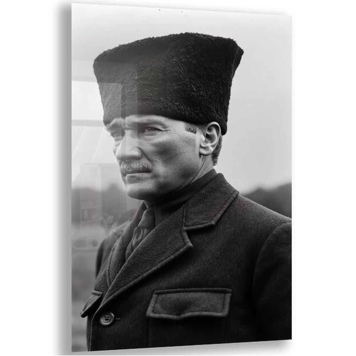 Atatürk Cam Tablo - Yatay Motif 01-061