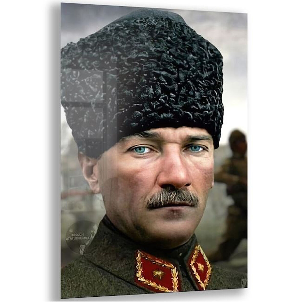 Atatürk Cam Tablo - Yatay Motif 01-062