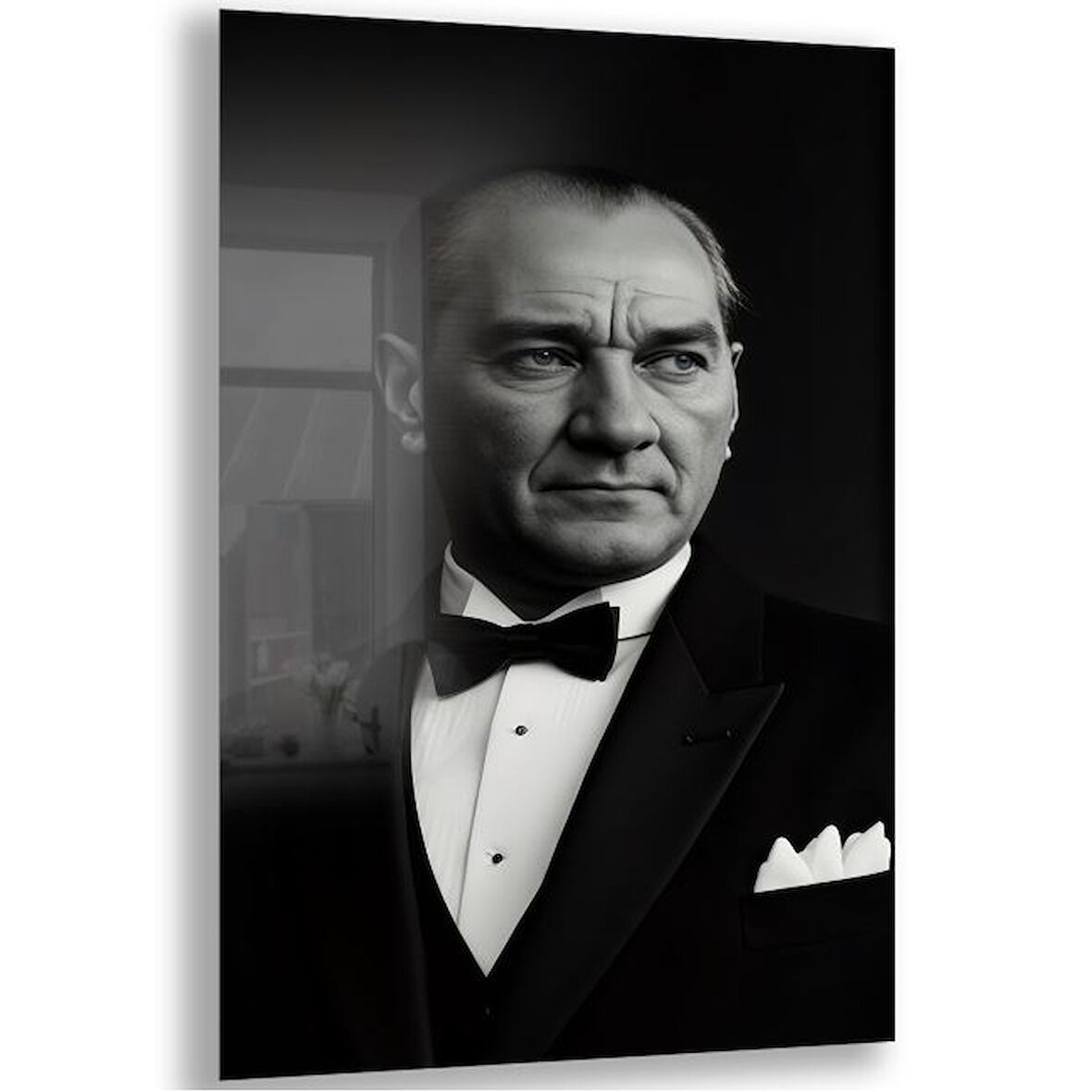 Atatürk Cam Tablo - Yatay Motif 01-070