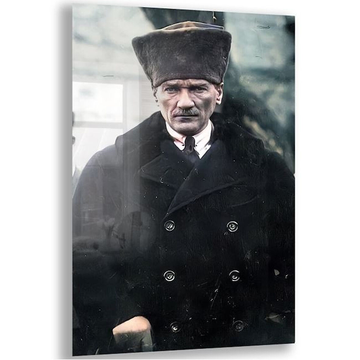 Atatürk Cam Tablo - Yatay Motif 01-072