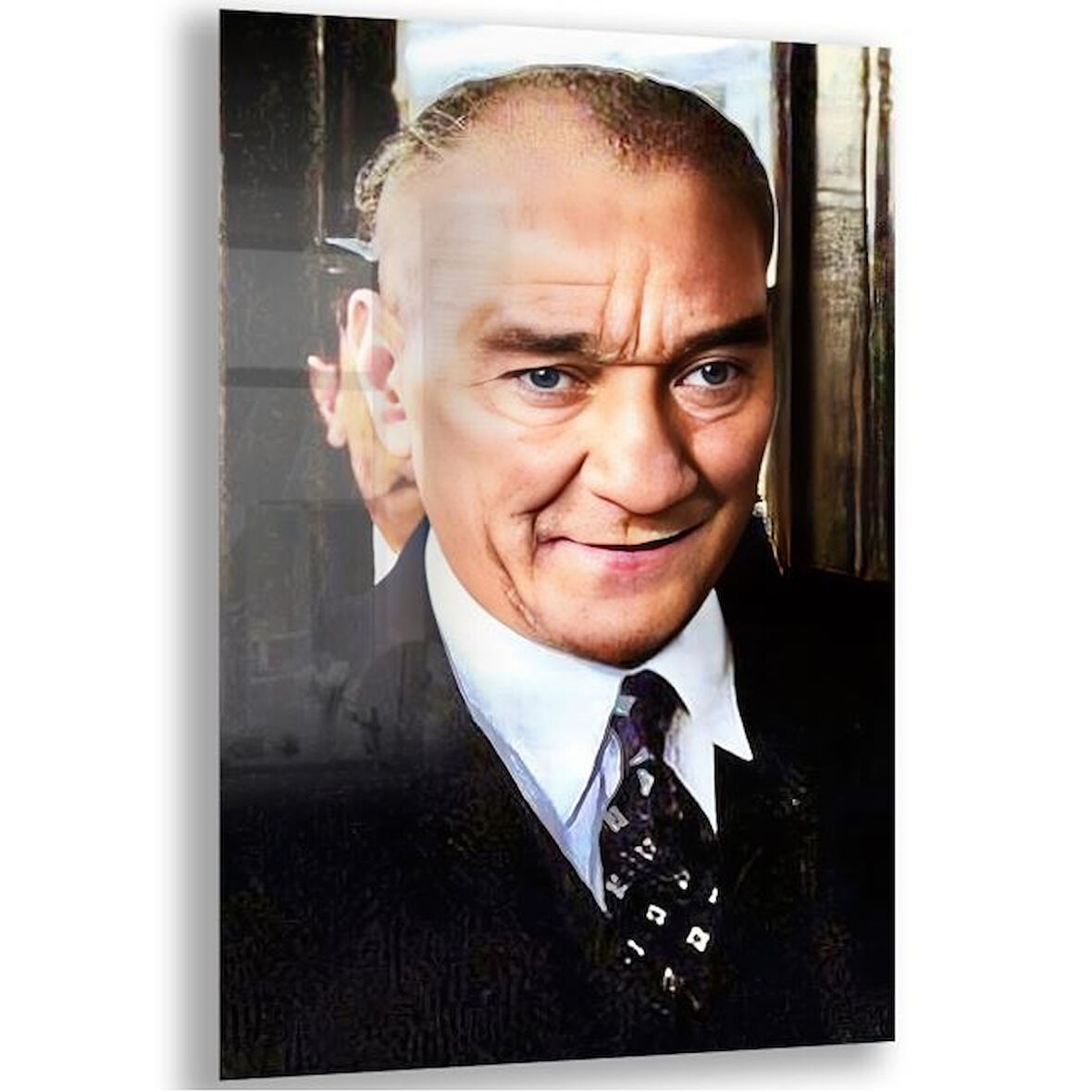 Atatürk Cam Tablo - Yatay Motif 01-077