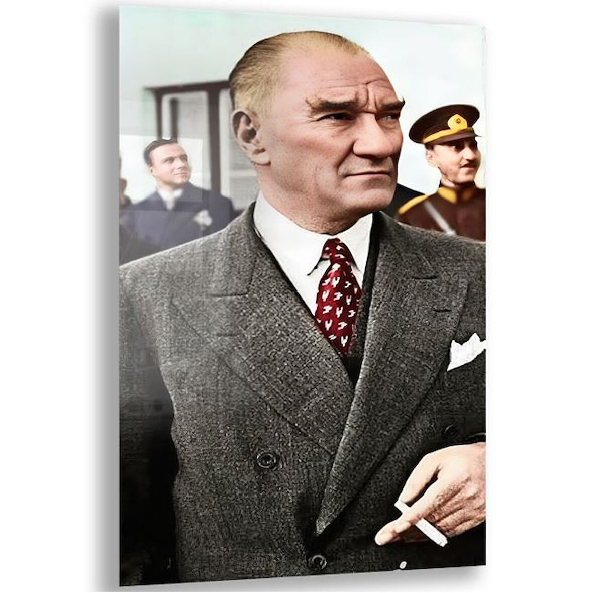 Atatürk Cam Tablo - Yatay Motif 01-079