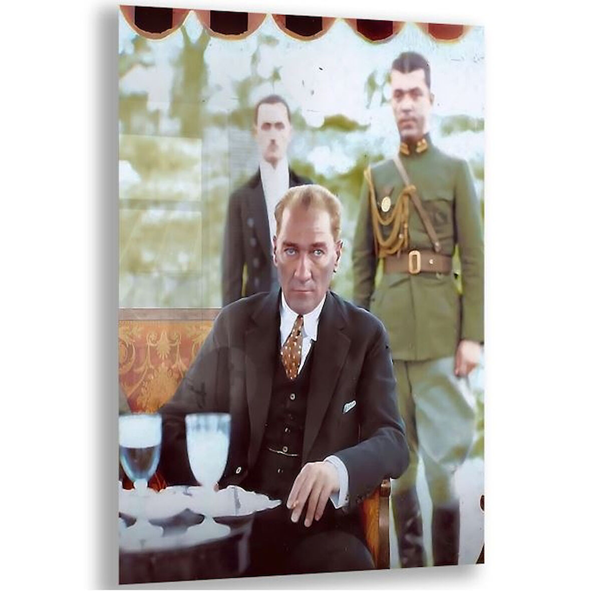 Atatürk Cam Tablo - Yatay Motif 01-090