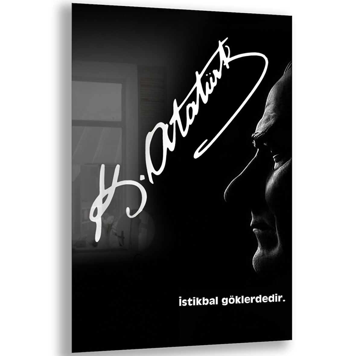 Atatürk Sözleri 1 Cam Tablo - Dikey Motif 02-006