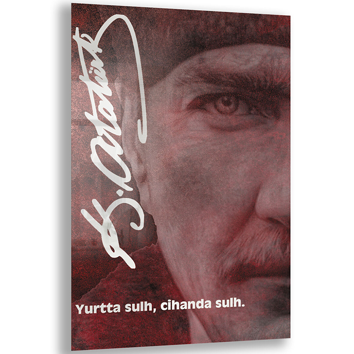 Atatürk Sözleri 2 Cam Tablo - Dikey Motif 02-016