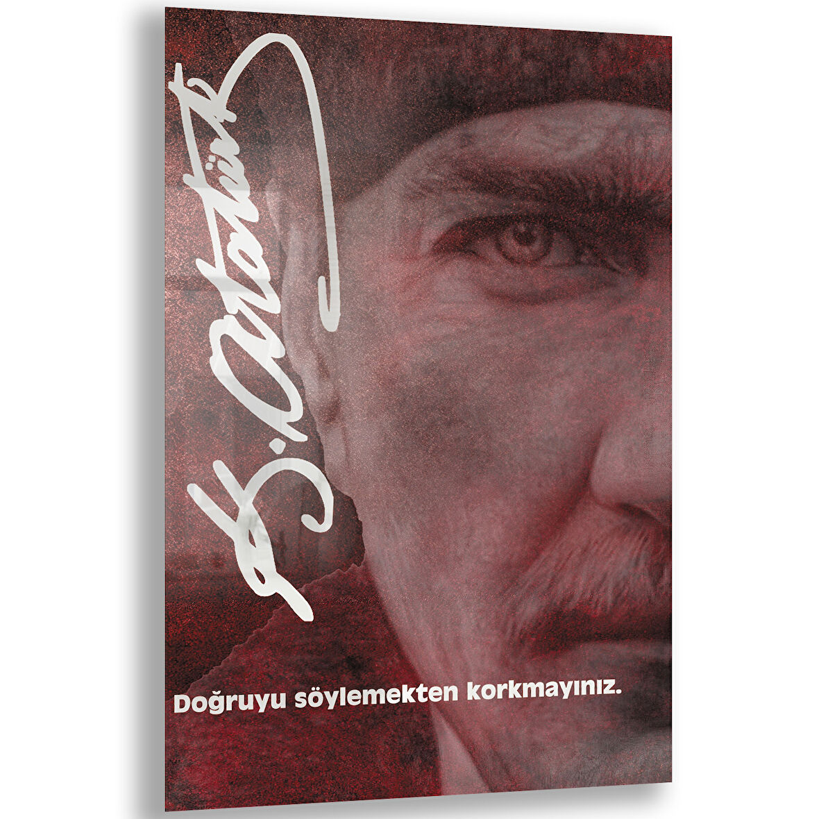 Atatürk Sözleri 2 Cam Tablo - Dikey Motif 02-017