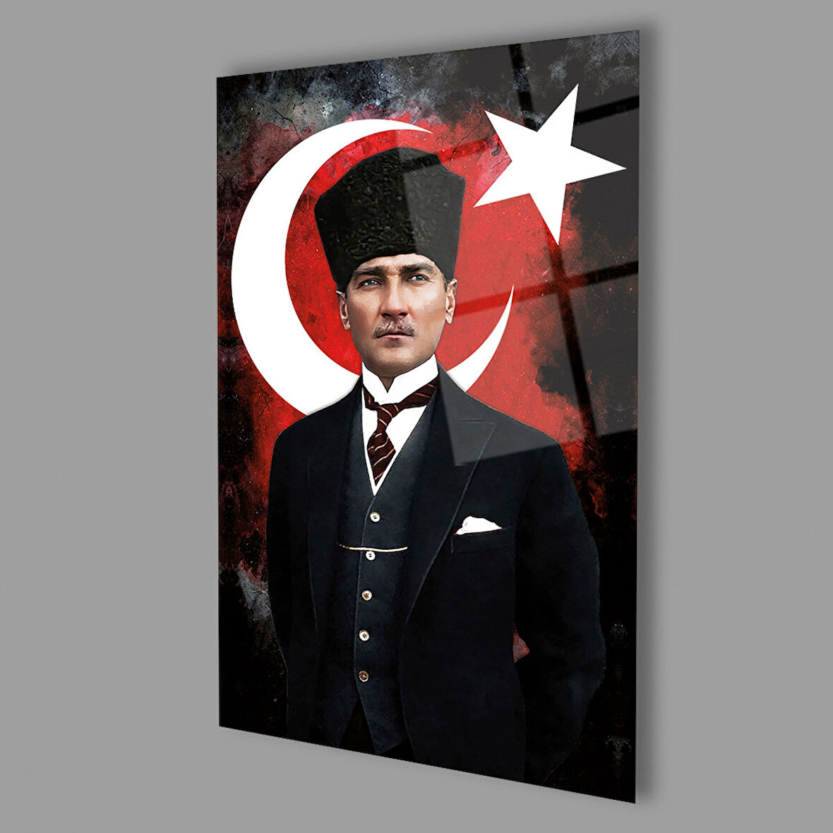 Atatürk Silüet Cam Tablo