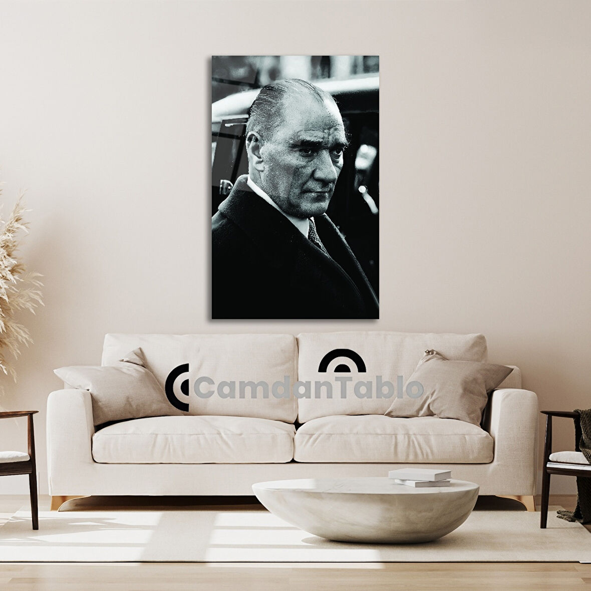 Atatürk ve Bayrak Cam Tablo