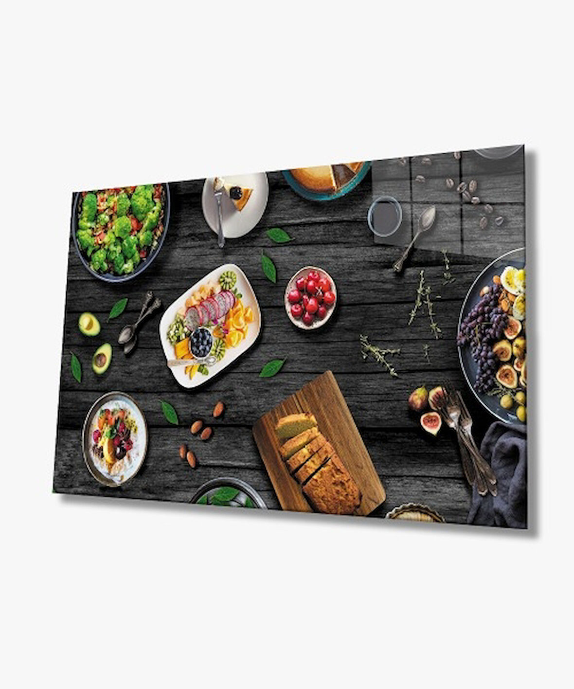 Meyve Sebze Masa Mutfak Cam Tablo 4mm Dayanıklı Temperli Cam Fruit Vegetable Table Kitchen Glass Wall Art