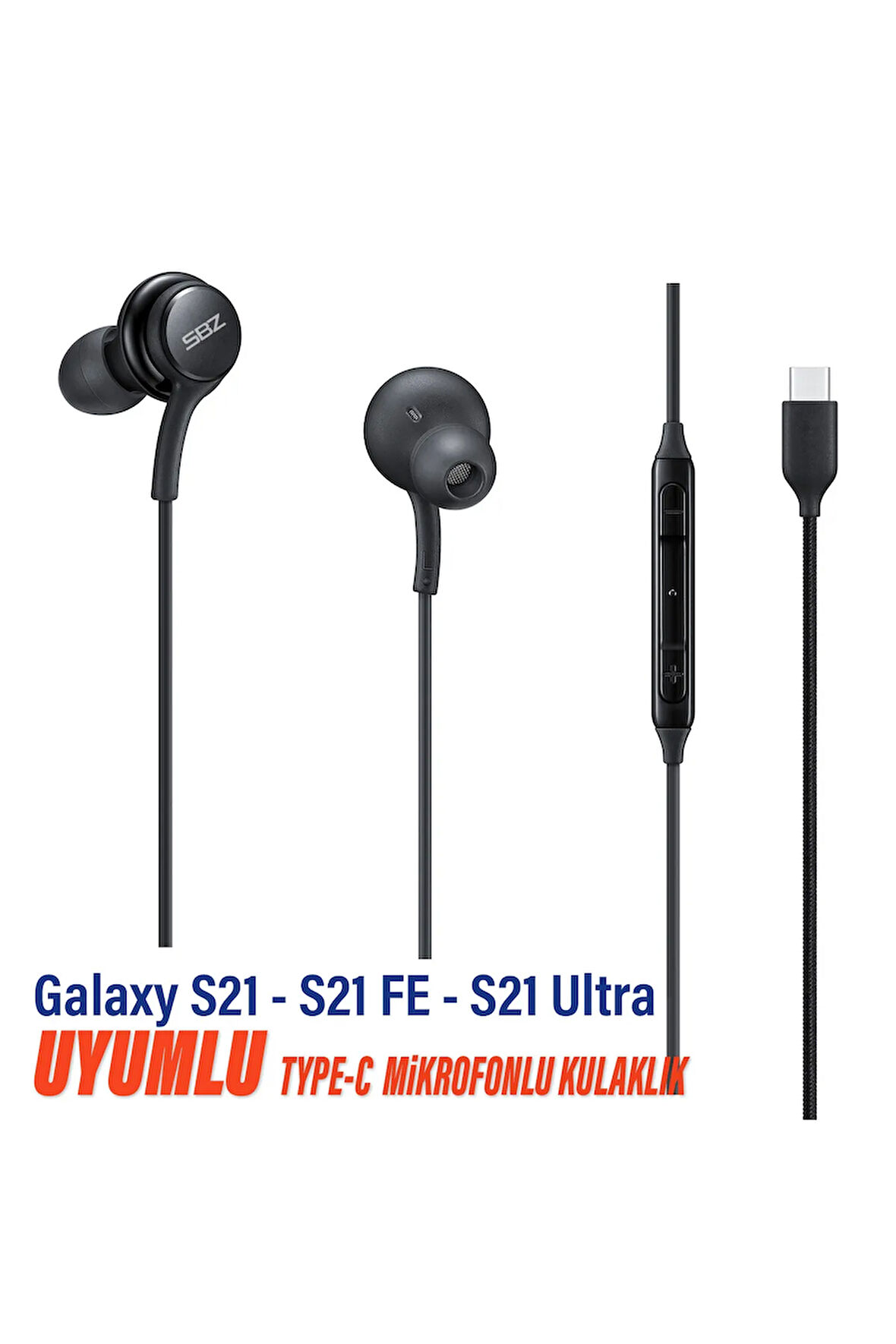 Samsung  S21 - S21 FE - S21 Ultra Uyumlu Type-C Mikrofonlu Kulaklık