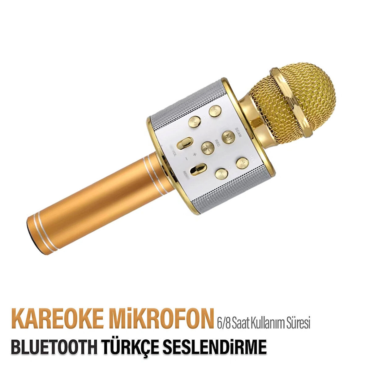 Karaoke Mikrofon Kablosuz Bluetooth Dahili Hoparlörlü Speaker