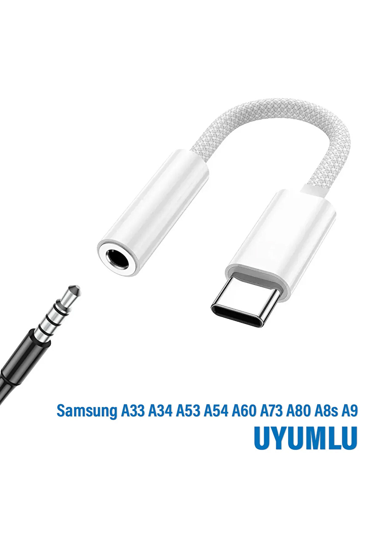 Samsung A33 A34 Uyumlu Kulaklık Girişi Dönüştürcü 3.5 Mm Type C Kulaklık Çevirici Adaptör