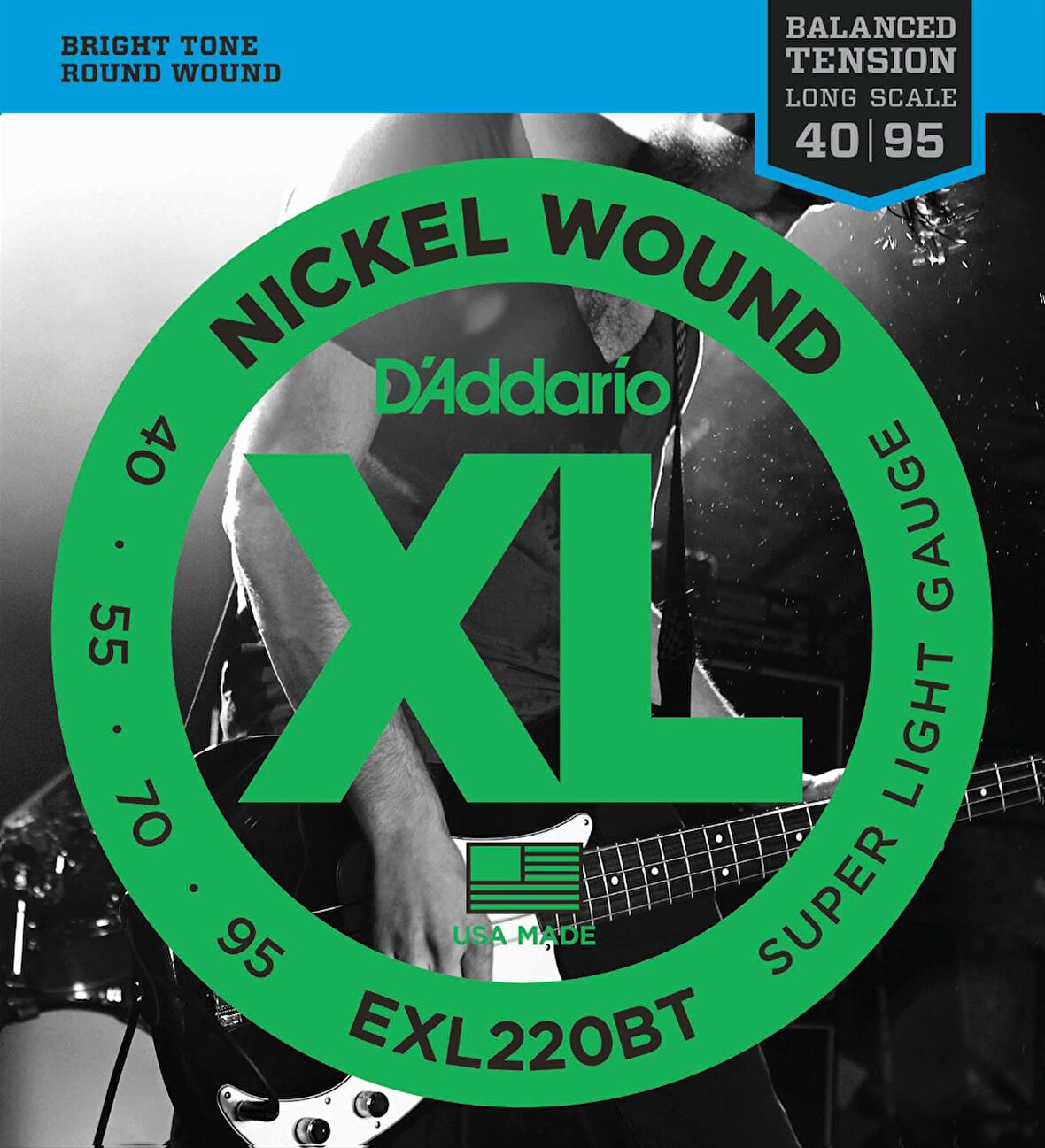 DADDARIO EXL220BT BASS GİTAR TEL SETİ, XL, 40-95, LONG SCALE, NICKEL