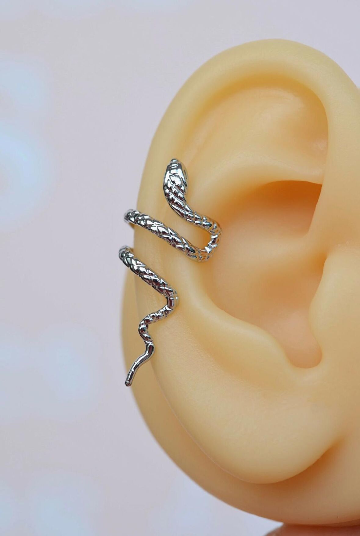 Yılan Earcuff Yılan Model Sıkıştırmalı Kıkırdak Küpesi