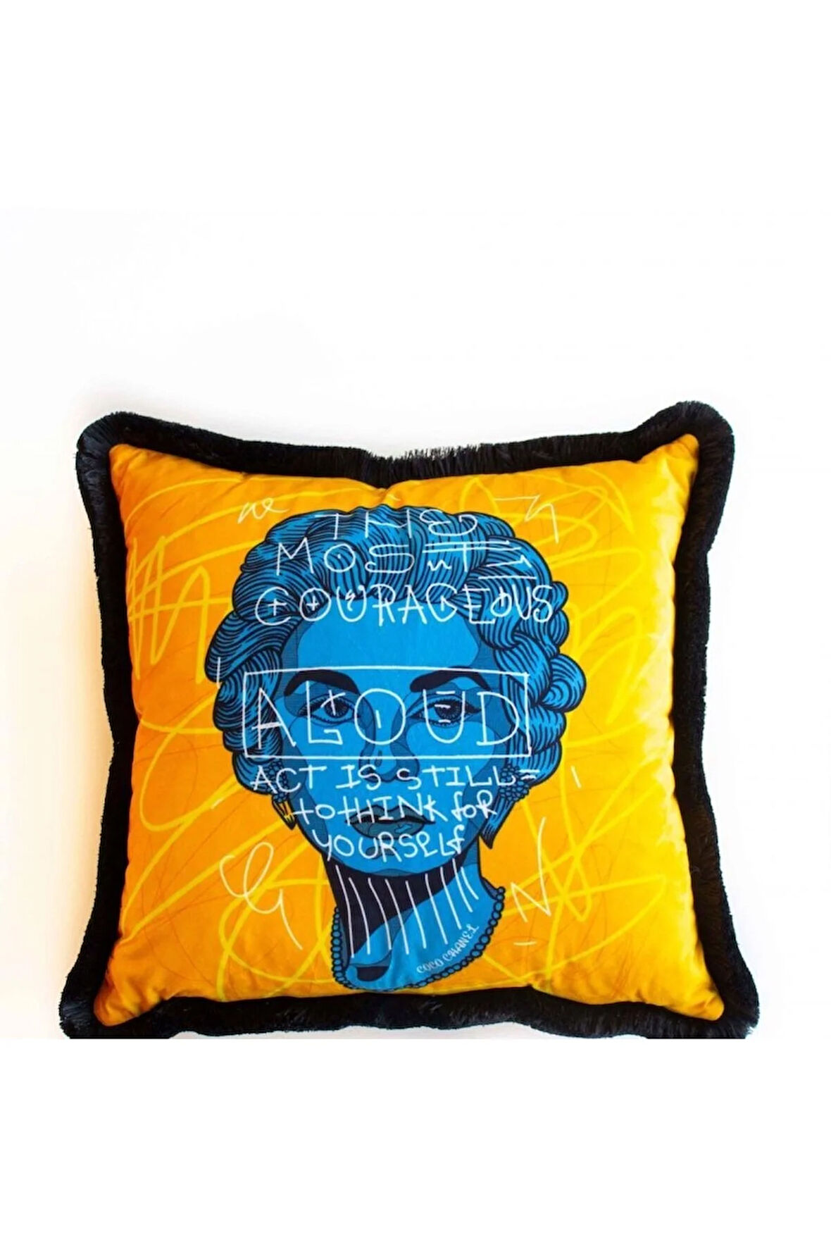 Renkli Tasarım Kadife Yastık (dolgu Boncuk Elyaf Uluslararası Yıkama Ve Solmama Sertifikası)