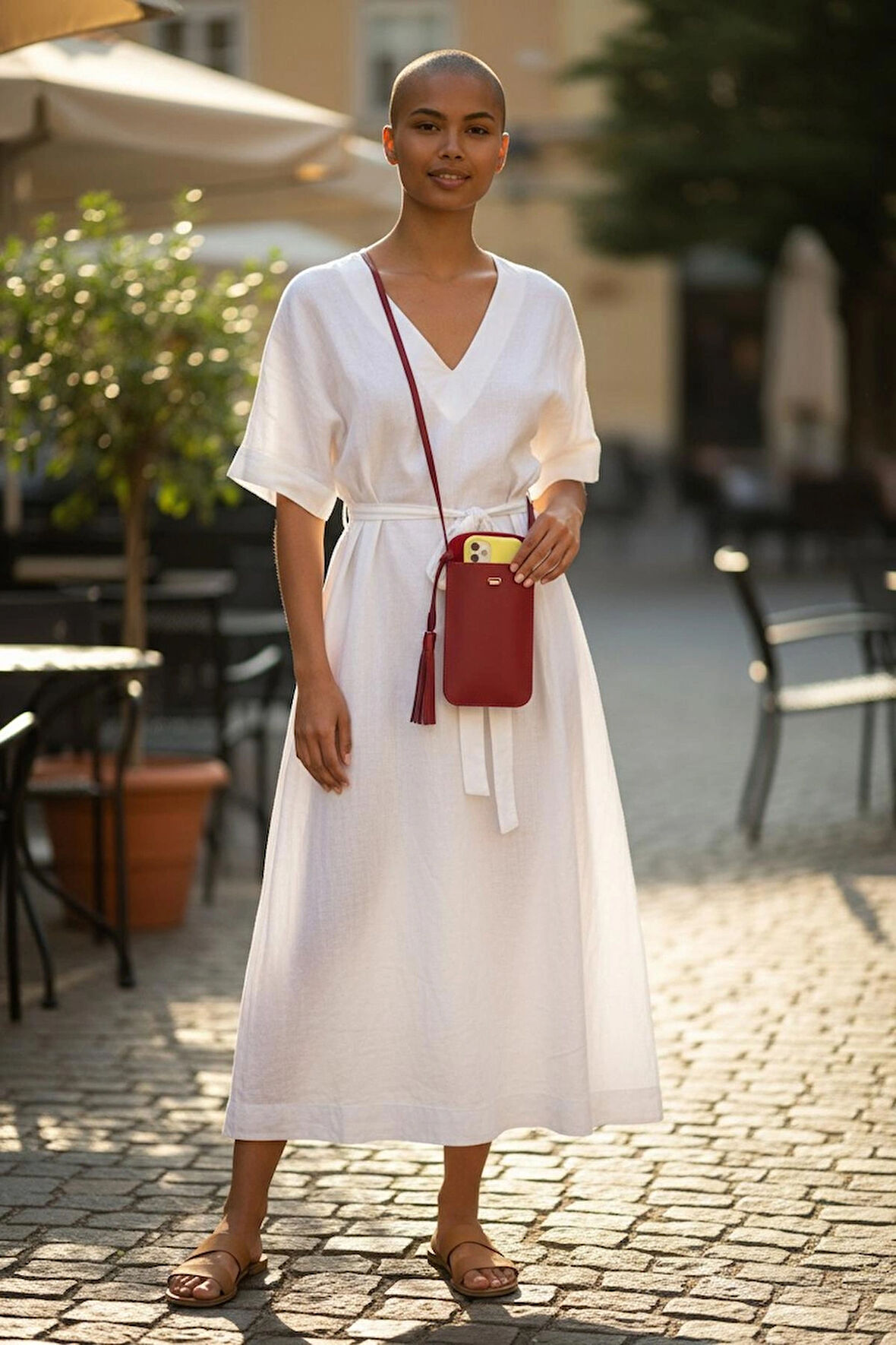 PAİ KIRMIZI EYCH LAİLA Kadın Telefon Çantası – Kartlık Bölmeli, Minimalist ve Şık Tasarım