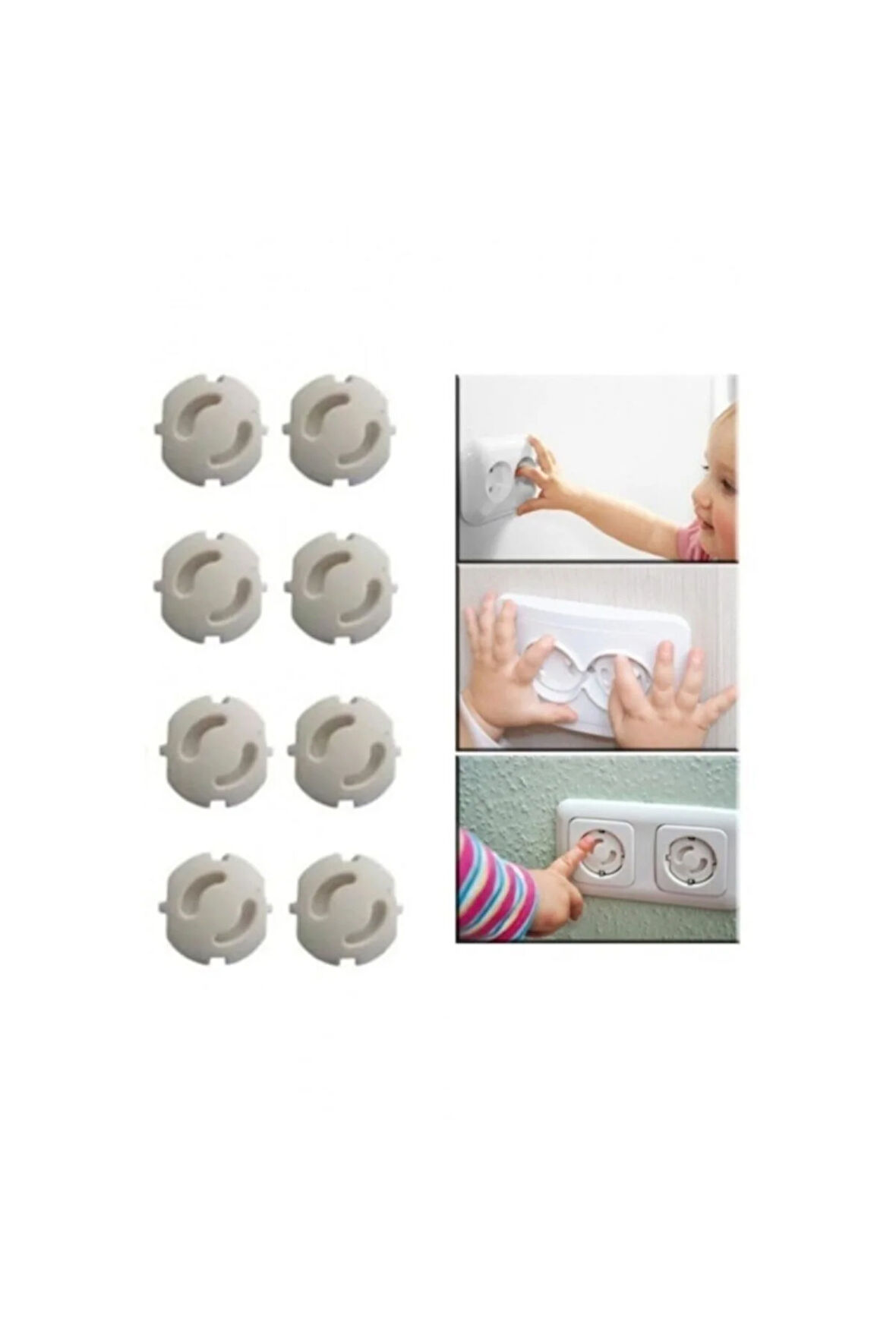 8 Adet Bebekler Için Plastik Priz Koruyucu Kapatıcı Çocuk Güvenliği Priz Koruma Emniyet Kilidi