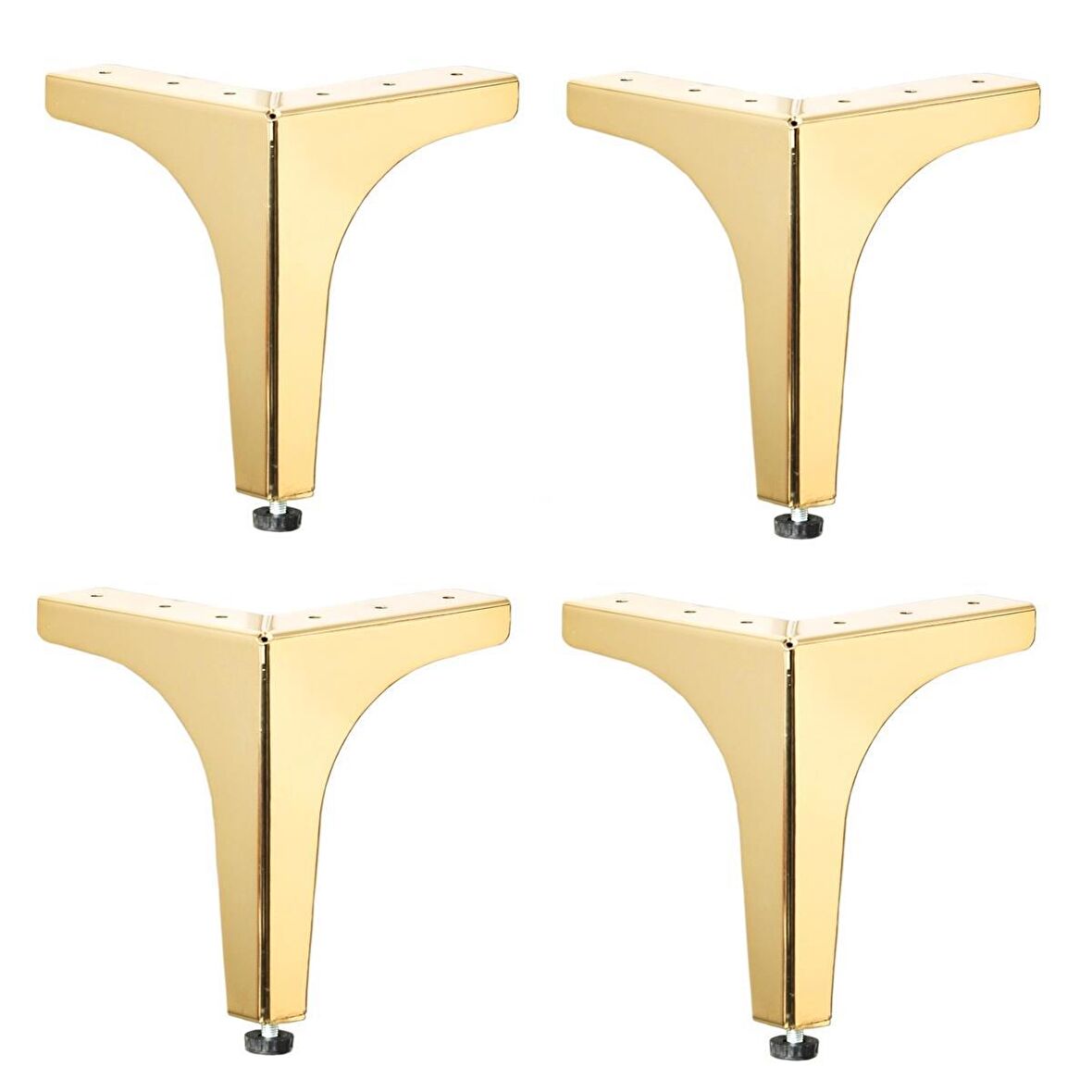 4 Adet Klas Ayak Metal 17 cm Altın Mobilya Koltuk Ayağı 