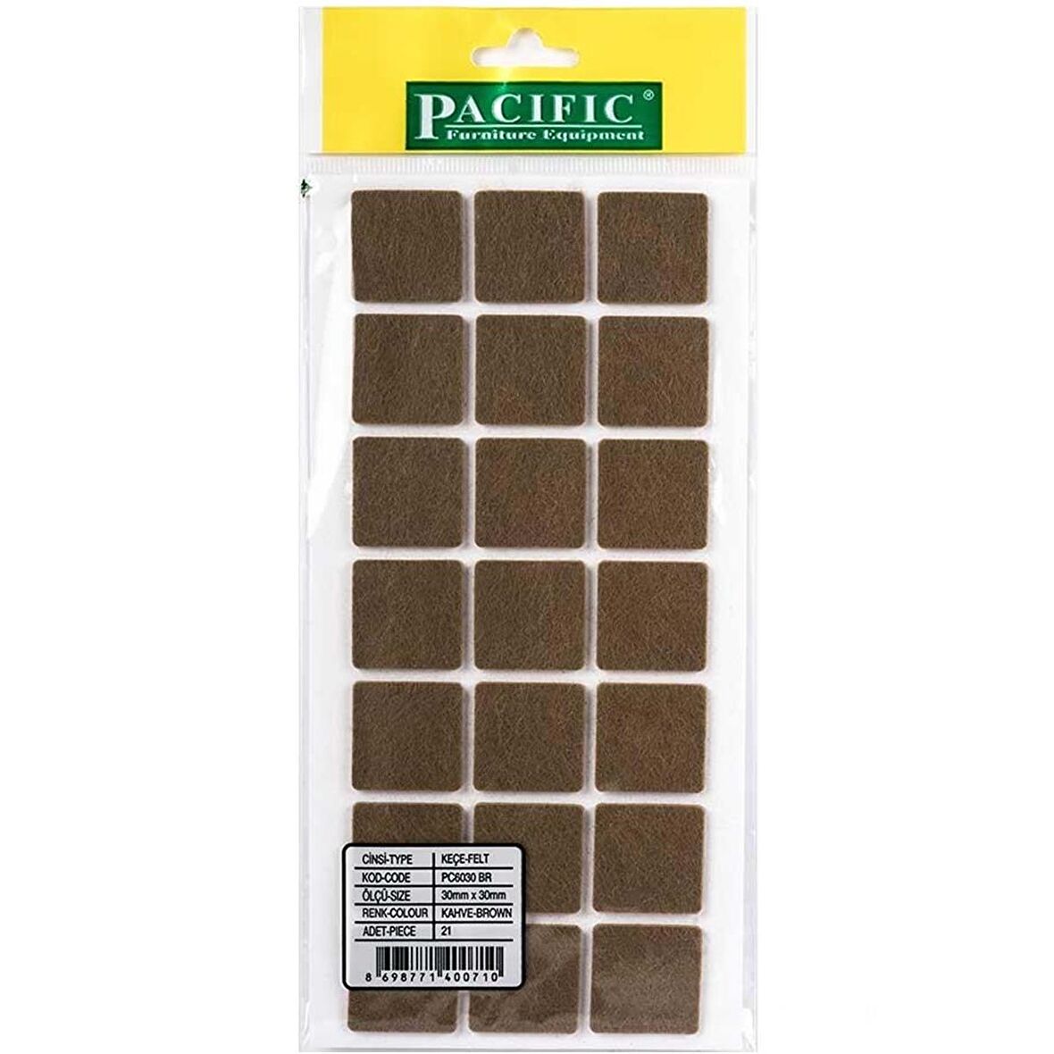 Pacific Zemin Koruyucu Yapışkan Kare Keçe 30 mm x 30 mm