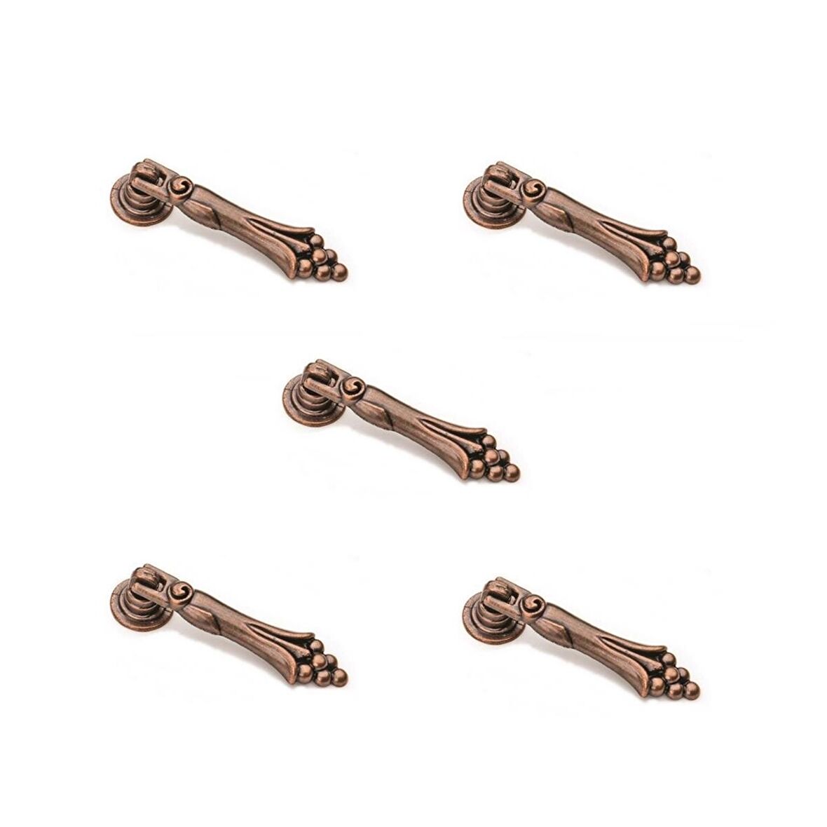 5 Adet Üzümlü Sarkaç Tek Vidalı Eskitme Antik Bakır Düğme Mobilya Kulp