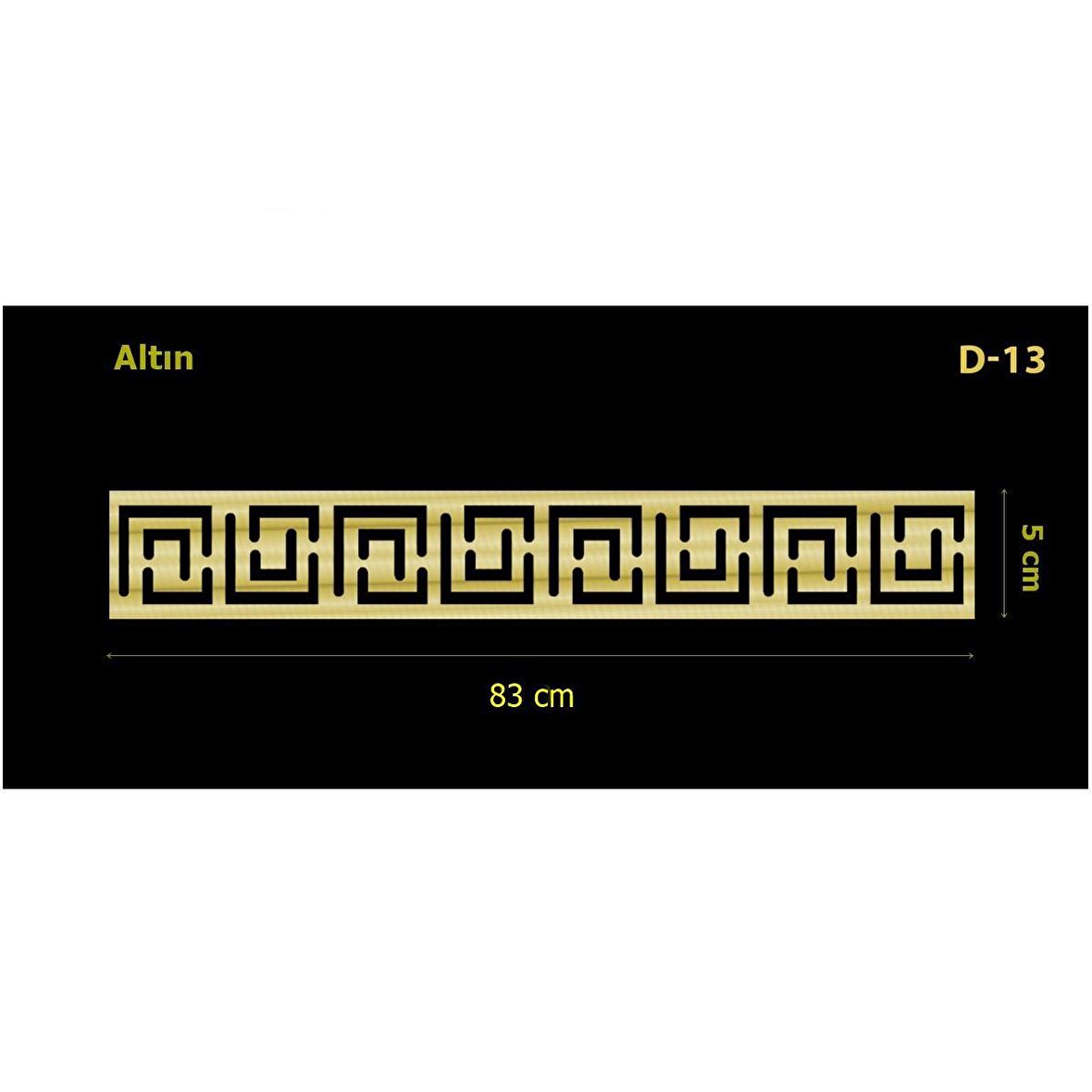 D-13 Altın 83 x 5 cm Sibu Aynalı Pleksi Mobilya Dolap Süsü 