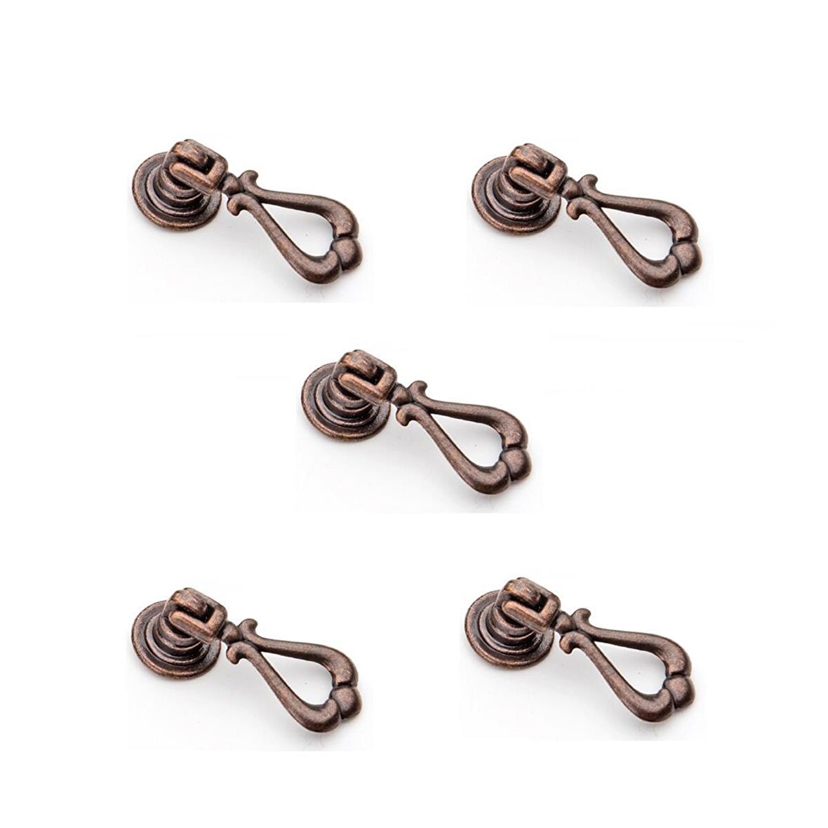 5 Adet Lale Sarkaç Tek Vidalı Eskitme Antik Bakır Düğme Mobilya Kulp