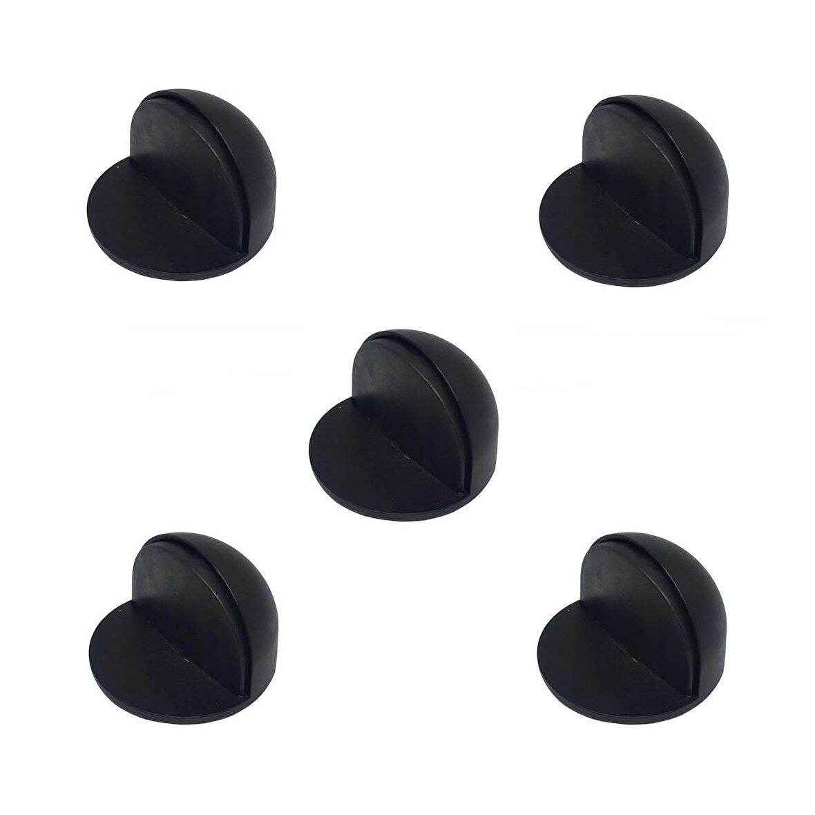 5 Adet Yarım Ay Yapışkanlı Kapı Tamponu Stoper Siyah 3,5 cm 