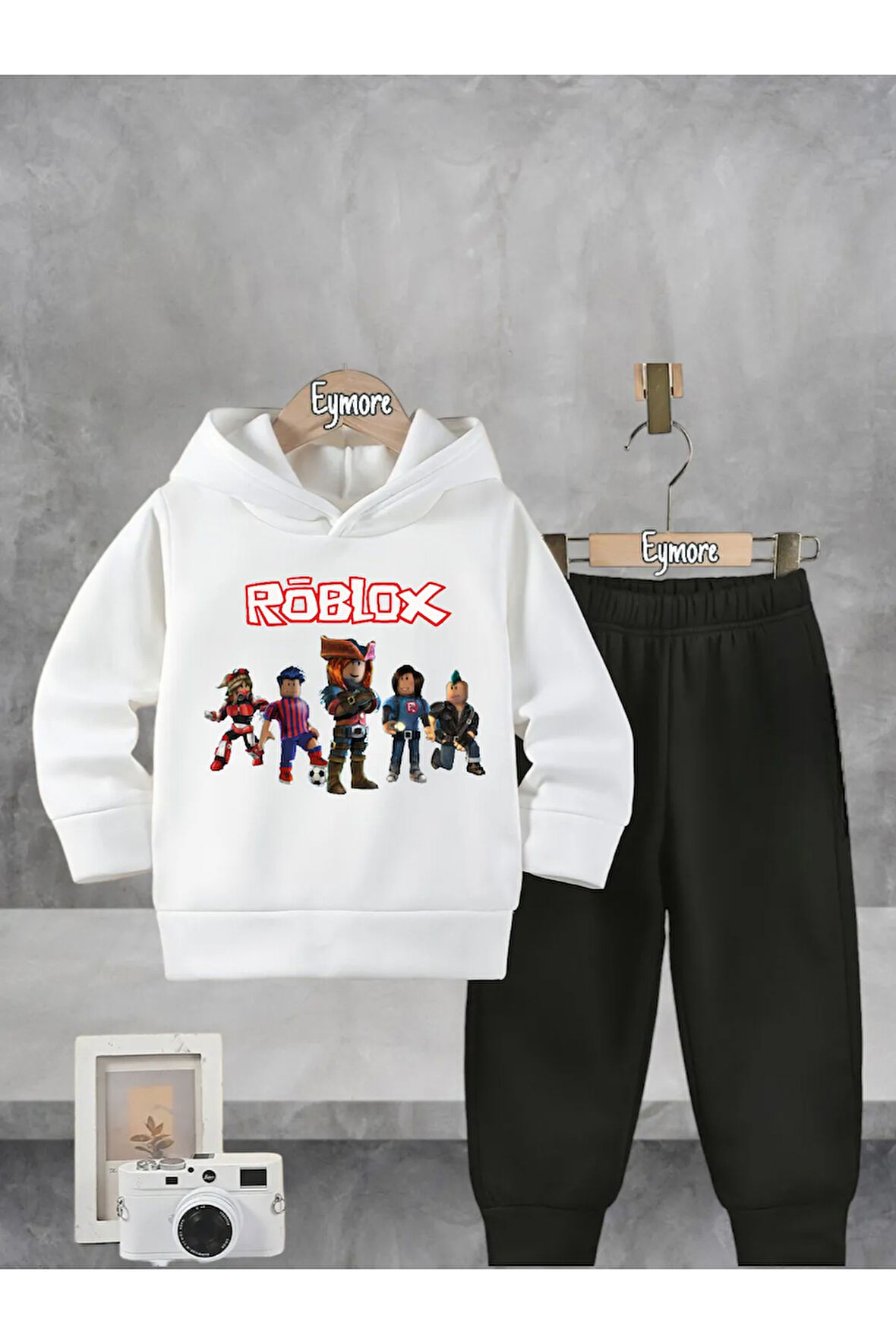 ROBLOX BASKILI KAPÜŞONLU ÇOCUK EŞOFMAN TAKIMI