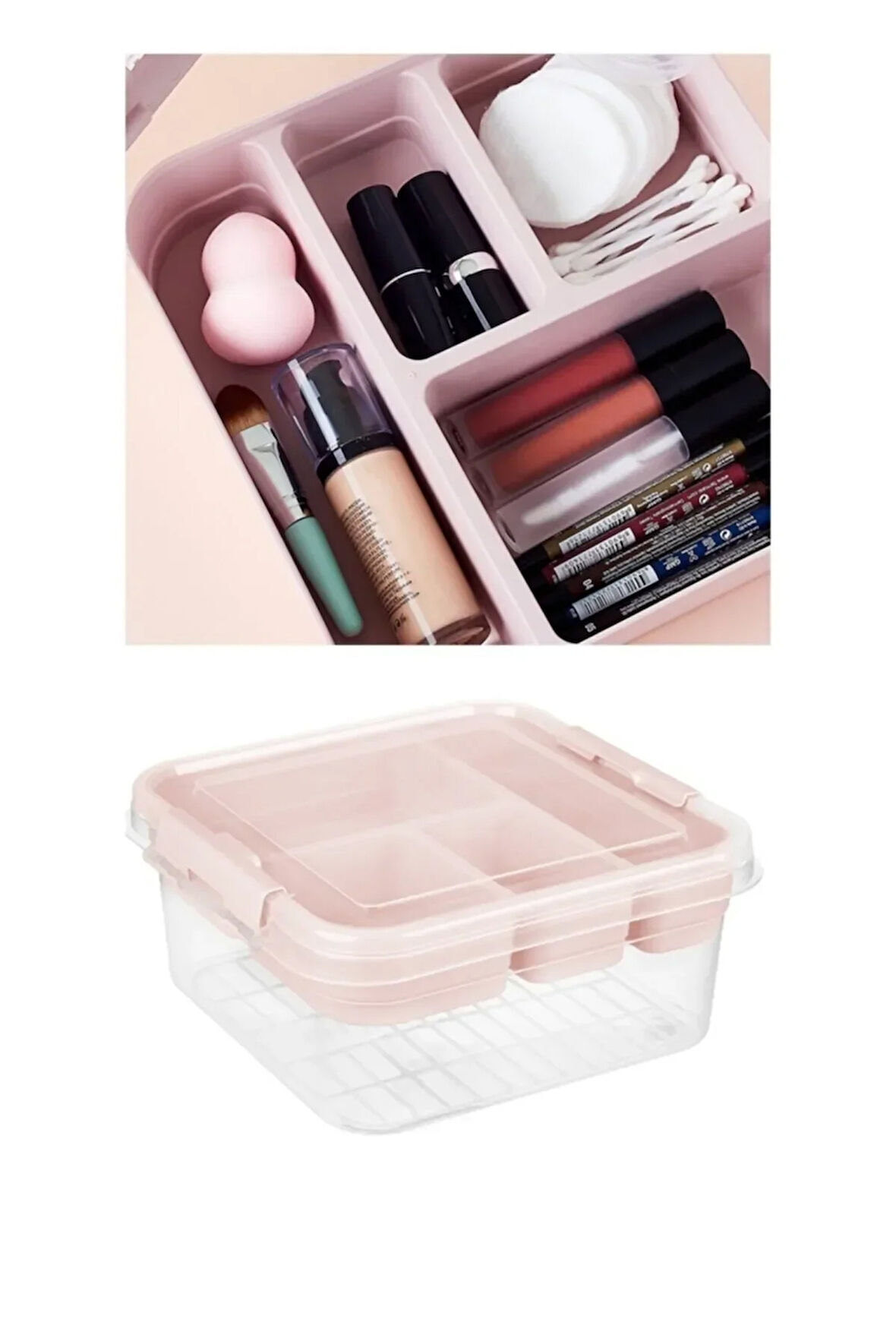 Kapaklı Bölmeli Makyaj Takı Saklama Çok Amaçlı Organizer Alet Edevat Kutu Bijuteri Hobi Ecza Malzeme