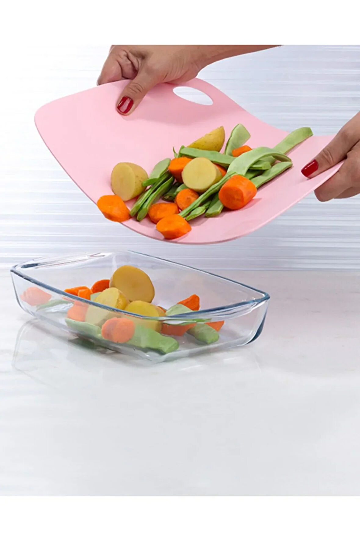 Plastik Büyük Kesim Matı, Esnek Sebze Salata Kesme Panosu Tezgah Üstü Bükülebilir Doğrama Tahtası