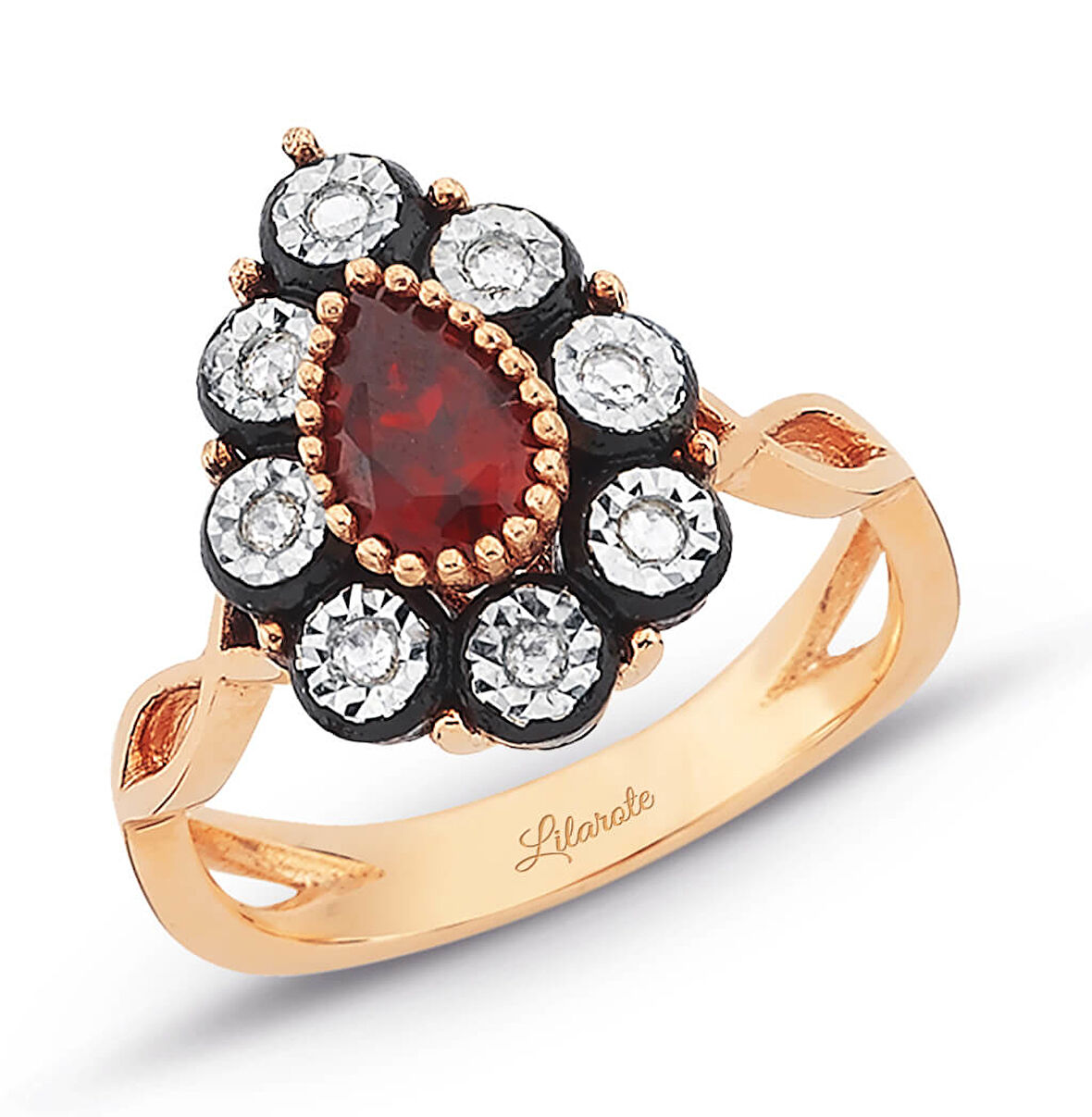 Damla Yakut Elmas Yüzük