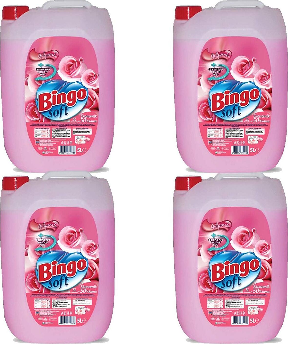 Bingo Soft Gül Pembe 5 Lt x 4'lü