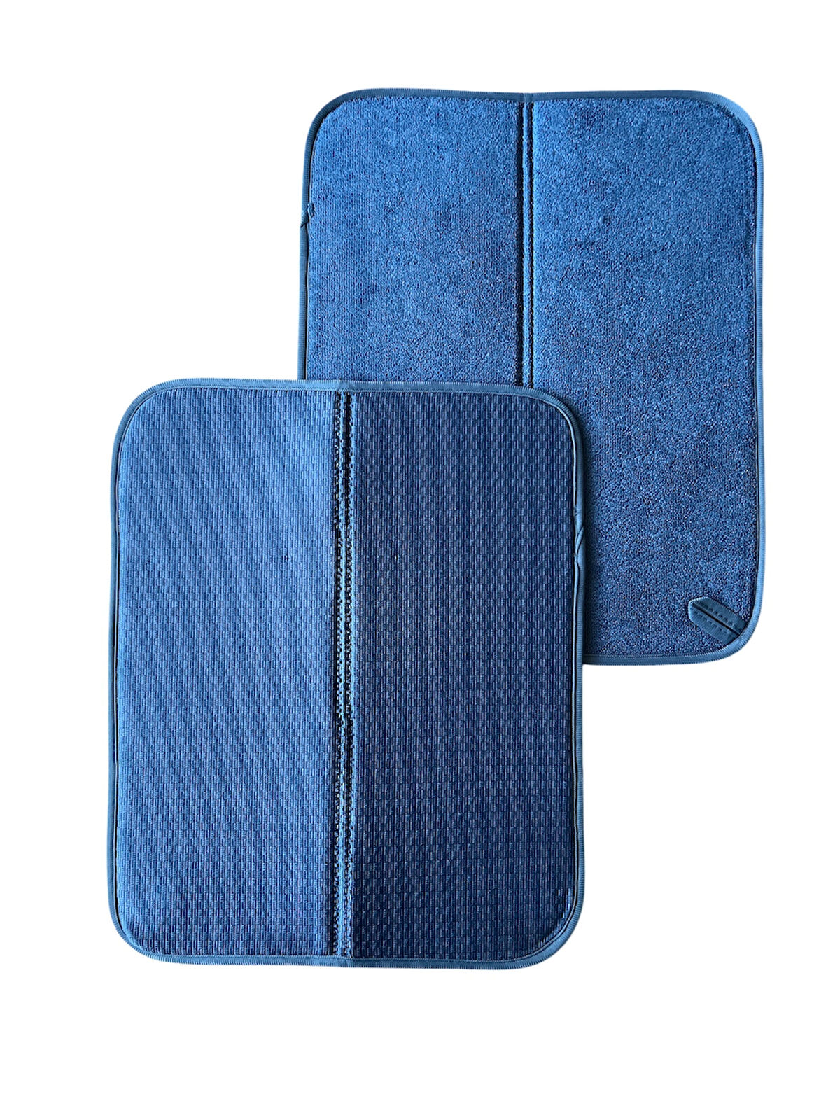 Bulaşık Matı Süper Emici Bulaşık Kurutma Matı 44x36cm Tezgah Üstü Bulaşık Matı, 2'li Set, Lacivert