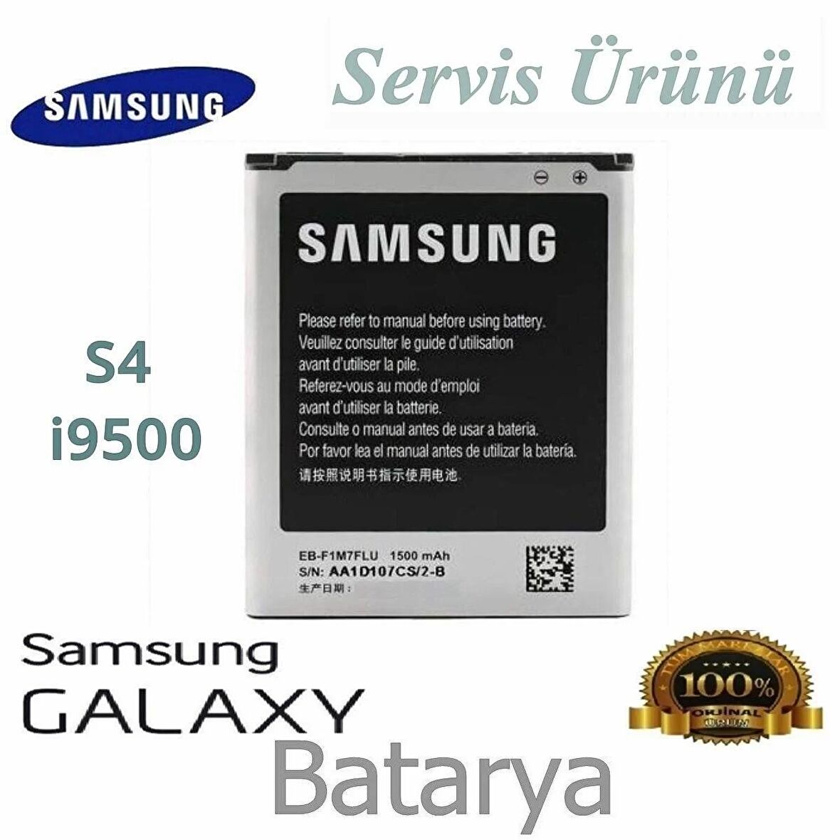 Samsung Galaxy S4 Batarya Samsung i9500 Eb-B600Bebecww Uyumlu Batarya