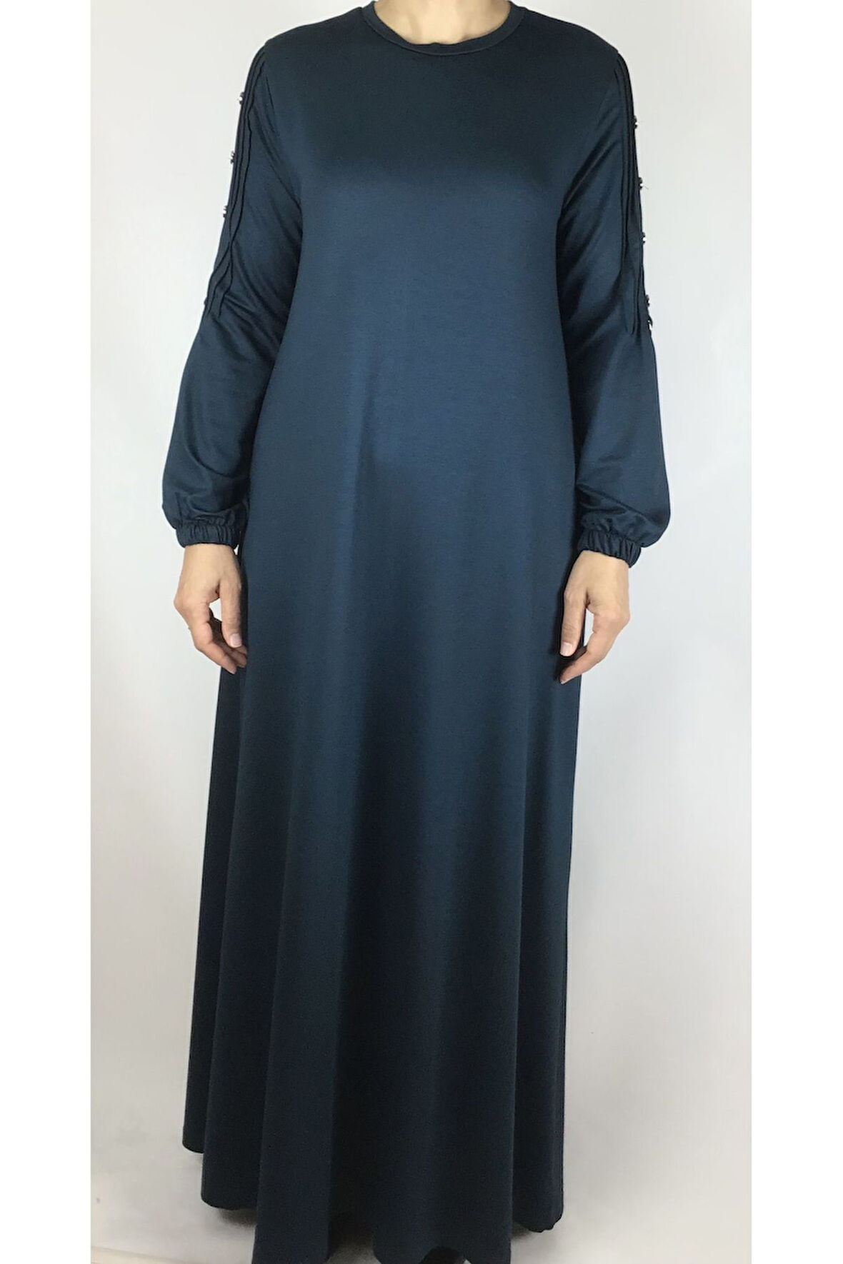 KRİSTAL İKİ İPLİK KOL DÜĞME DETAYLI MEVSİMLİK ELBİSE