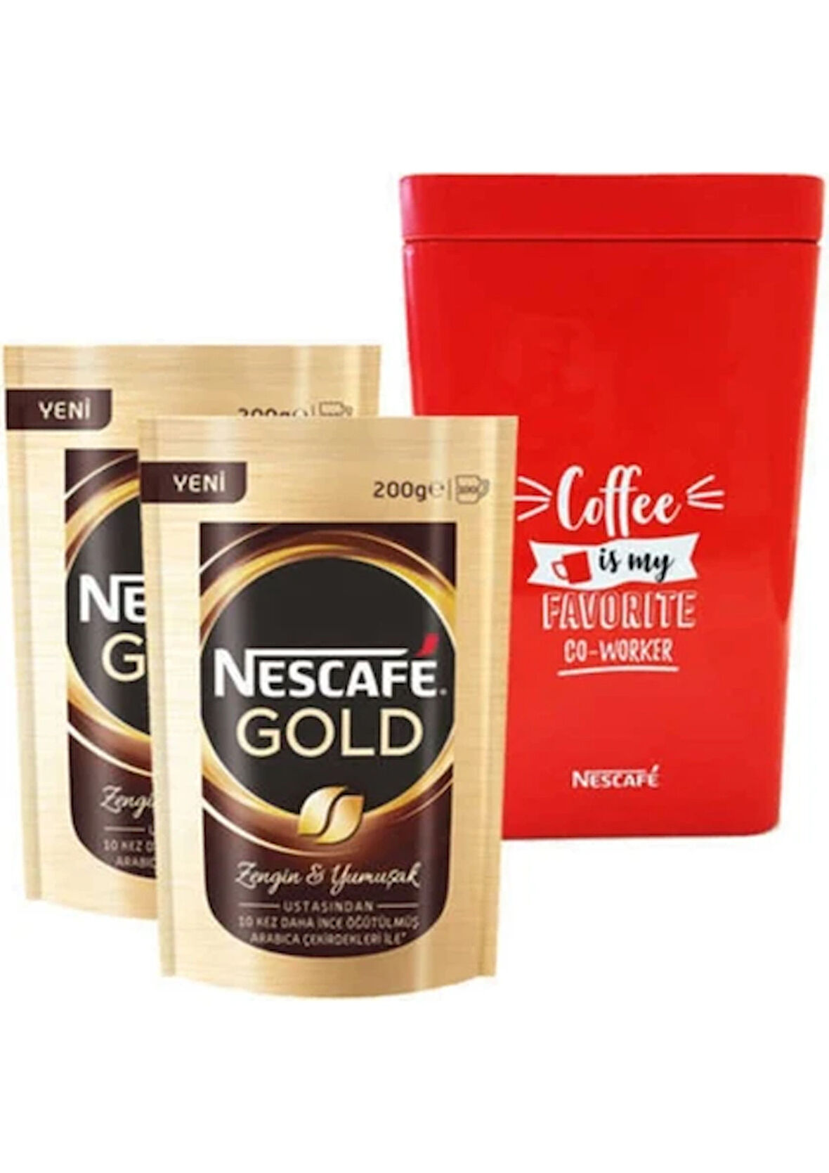 Nescafe Gold Paket ve Kahve Kutusu 200 gr 2'li