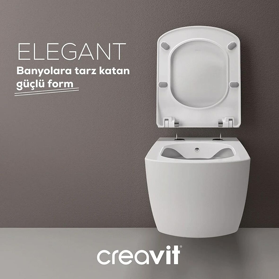 Creavit Eg321 Elegant Kanalsız Asma Klozet, Creavit Yavaş Kapanan Kapak