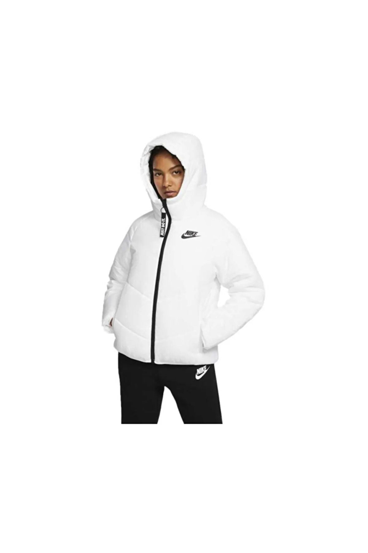 Kadın  Beyaz Sportswear Windrunner Hooded Kapüşonlu Mont Cv8687-100