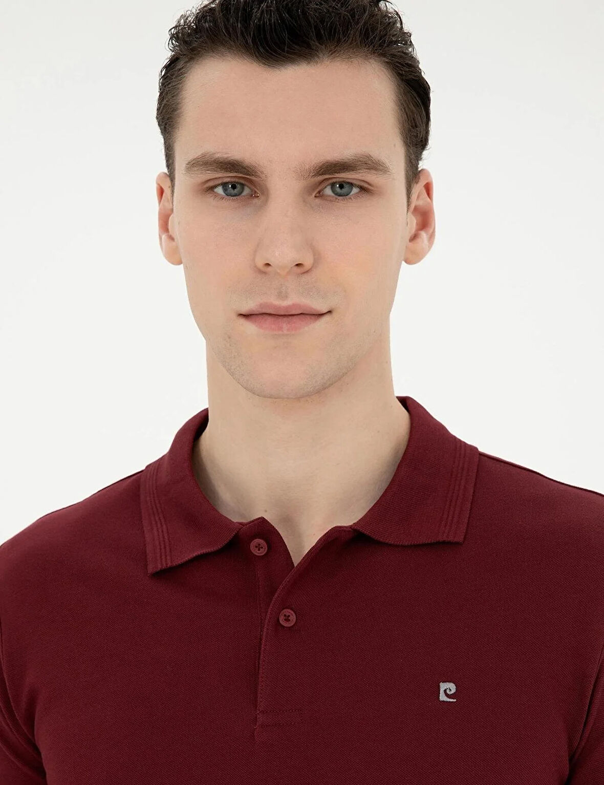 Pierre Cardin G021GL011.000.1954212 Bordo Slim Fit Basic Tişört