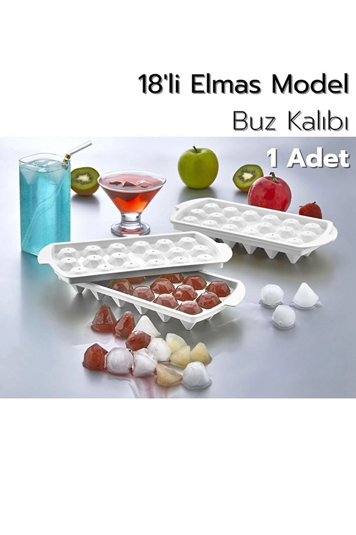 18'li Elmas Model Buz Kalıbı | Elmas Buzluk - 1 Adet