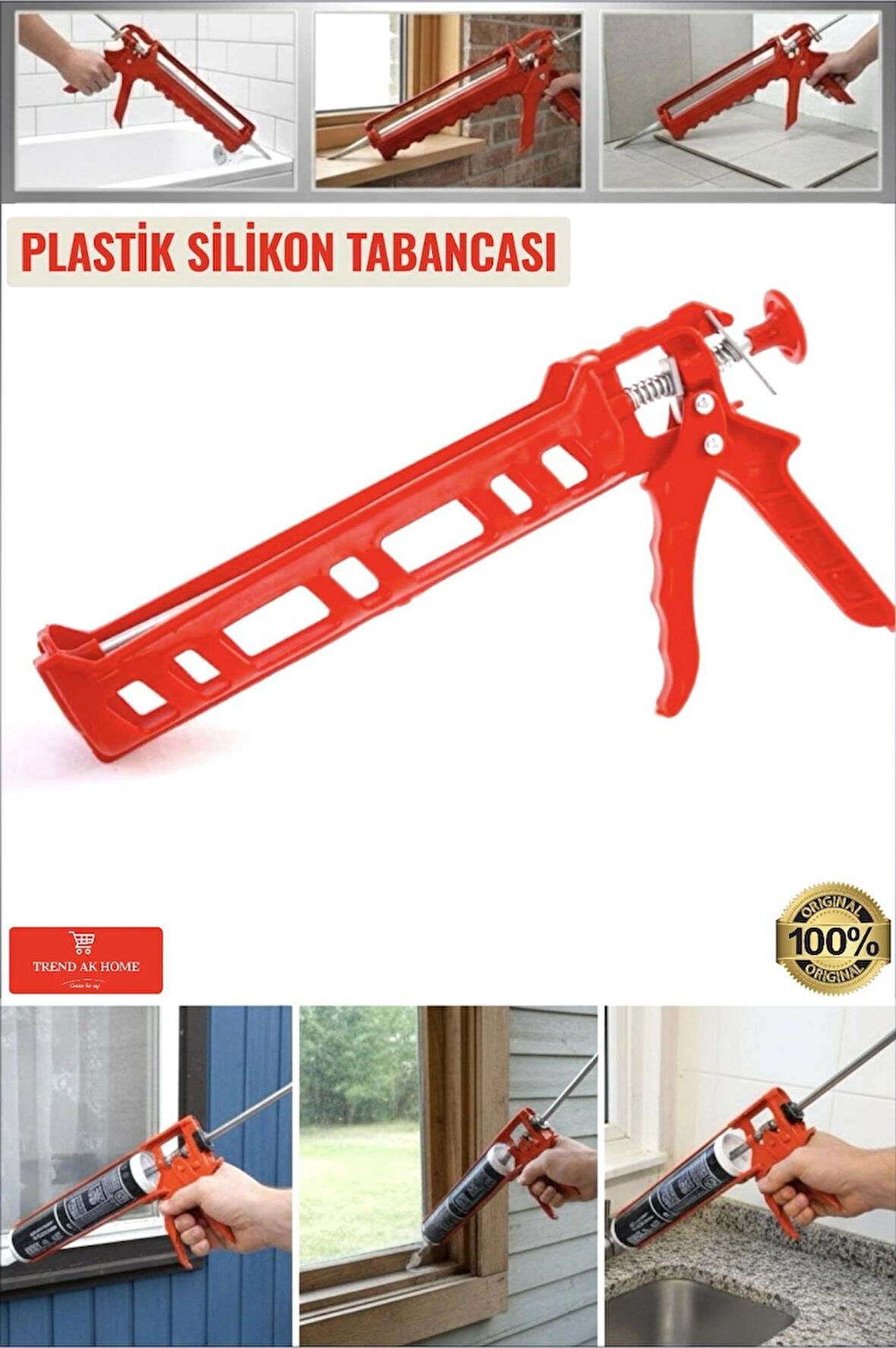 PLASTİK SİLİKON TABANCASI EKSTRA KALIN PLASTİK GÖVDE