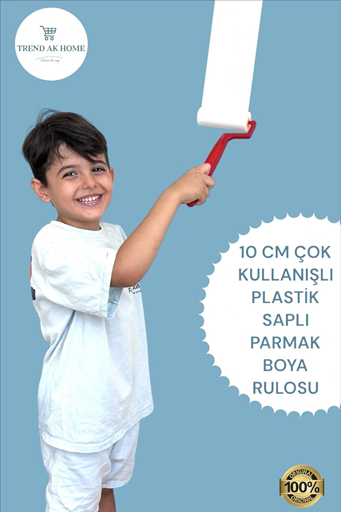 10 CM PLASTİK SAPLI PARMAK RULO BOYAMA RULOSU DAR ALANLARDA ÇOK KULLANIŞLI LÜKS ÜRÜN 