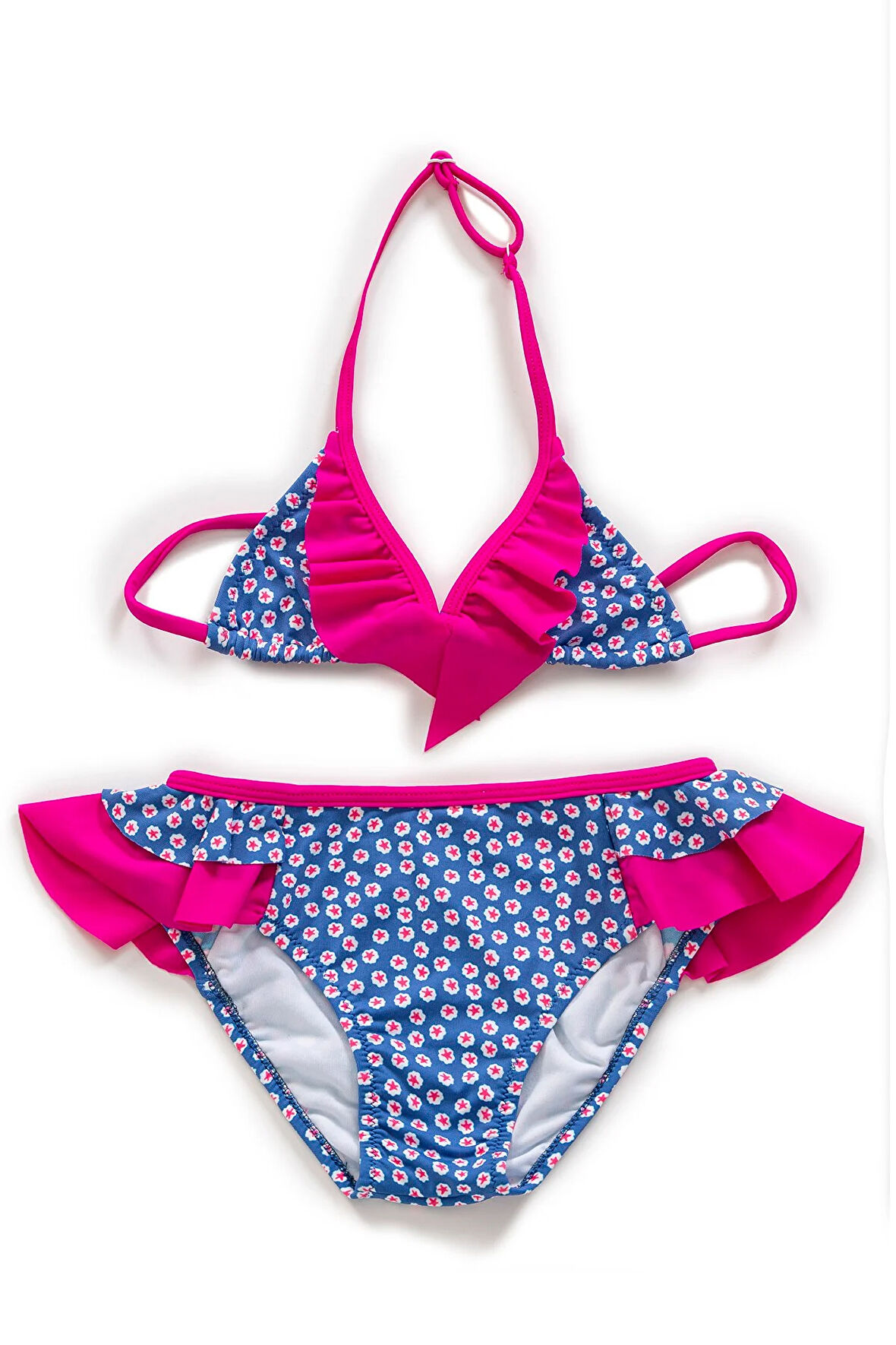 Endeep Kız Çocuk Desenli Üçgen Bikini Takımı