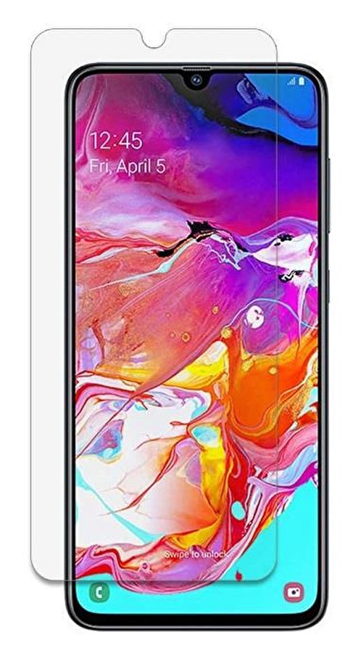 Engo Samsung Galaxy A70 Ekran Koruyucu Nano Cam İnce Esnek 9h Temperli Campet Ekran Koruyucu
